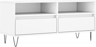 vidaXL Vidaxl - Mueble para tv madera contrachapada blanco 100x34,5x44,5 cm