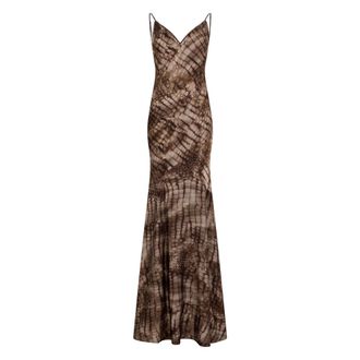 Elisabetta Franchi Maxi Dresses, female, Brown, Size: M Red Carpet Dress
