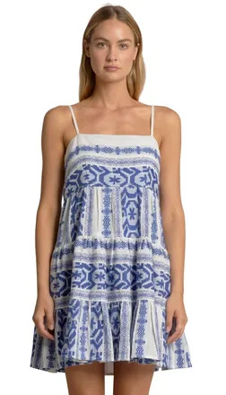 Elan Brennan Mini Dress In Natural Blue