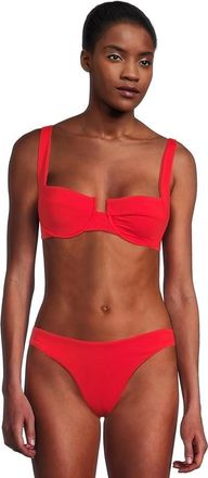 L*Space L*Space Mako Bikini Top Womens Flame Stretch Sqaure Neck Underwire BUU278