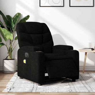 vidaXL Vidaxl - Sill&oacute;n Reclinable De Masaje El&eacute;ctrico Tela Negro
