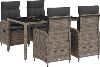 vidaXL Juego De Comedor Para Exteriores 5 Uds. Rat&aacute;n Sint&eacute;tico Vidaxl