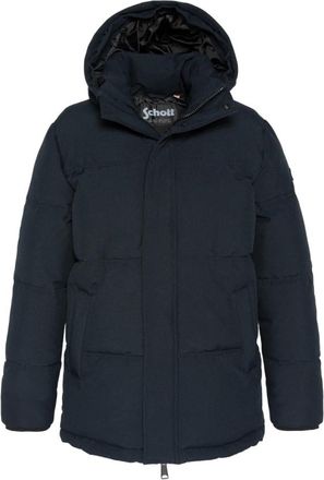 Schott NYC Schott Nyc, Jassen, Heren, Blauw, S, Polyester, Parka met capuchon