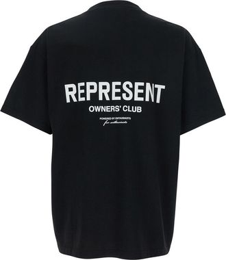 Represent Mens T-Shirt With Logo Black Cotton T-Shirts And Polos