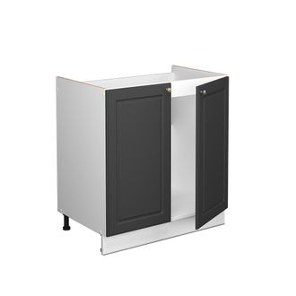 Vicco Armario Bajo Para Fregadero Fame-line, Antracita-oro, 80 Cm, Et M&aacute;rmol
