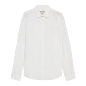 Trussardi Slim Fit Stretch Popeline Overhemd - Heren - Zakelijke Overhemden - Wit - 6XL - Leer - Overhemden