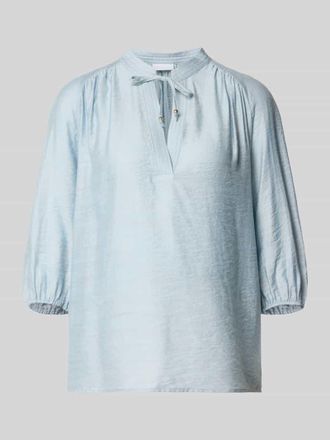 Jake*s Regular Fit Bluse mit Schn&uuml;rung und 3/4-Arm in Bleu, Gr&ouml;&szlig;e 32