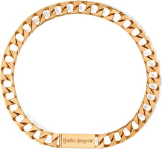 Palm Angels Cuban schakelhalsketting met logoplakkaat - Goud