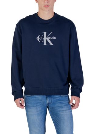 Calvin Klein Jeans Mens Logo Crew Neck Sweatshirt - Dark Blue Cotton - Size 2XL