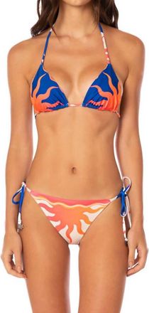 Maaji Sunning Low Rise Tie Side Bikini Bottom In Sunlit Bloom