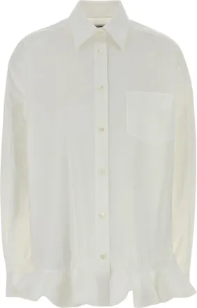Moschino Ruffled Hem Long-Sleeve Blouse