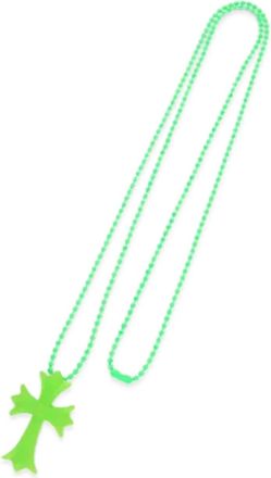 Chrome Hearts Halsketting met klein kruis - Groen