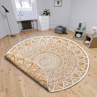 Freundin Home Collection Teppich »Lilja Wendeteppich« rund 5 mm Höhe In-& Outdoor, beidseitig, Wetterfest, Balkon, Garten, Wohnzimmer