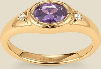 Made by Mary Oval Birthstone Signet Ring