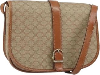 Celine Pre-owned Vintage macadam schoudertas - Dames - Vintage Schoudertas - Beige - ONE Size - Leer - Vintage