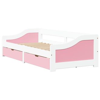 vidaXL Dormeuse 2 Cassetti Senza Materasso Bianco&rosa 90x200 Cm Irun - Vidaxl