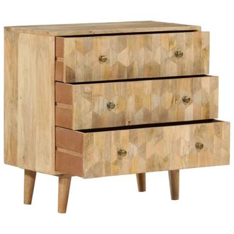 Berkfield Home Drawer Cabinet 70x35x70 cm Solid Wood Mango in Brown | Size: 70 x 35 x 70 cm