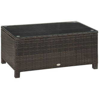 OUTSUNNY Mesa de jard&iacute;n 85x50x39 cm marr&oacute;n
