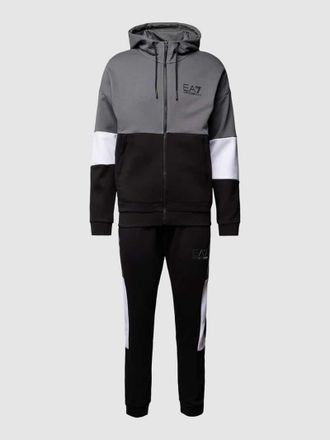 Emporio Armani Trainingsanzug im Colour-Blocking-Design in Black, Größe S