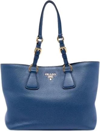 Prada Pre-owned Tote Bags, female, Blue, Size: ONE SIZE Pre-owned Vintage Tote Bag