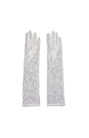 Agnelle Mid length lace gloves in White at Nordstrom