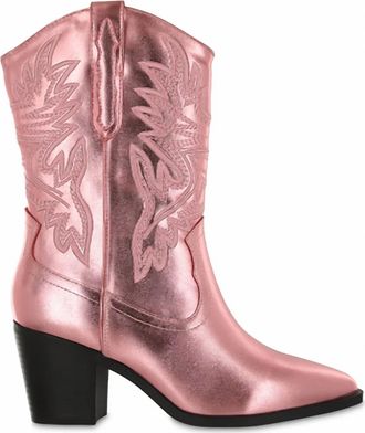 Mia Kendra Metallic Boot In Rose Gold