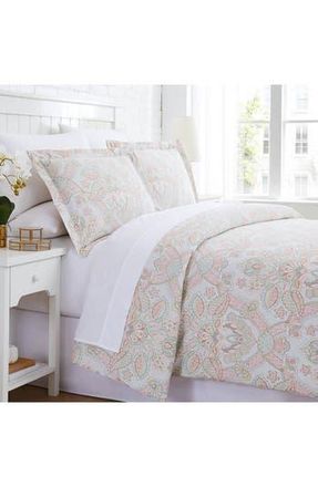 Southshore Fine Linens Enchantment Paisley Print Microfiber Down-Alternative Comforter Set in Enchantment Coral at Nordstrom Rack, Size Full/queen