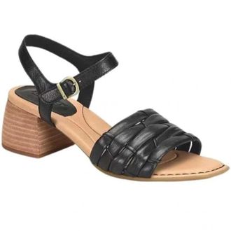 B&oslash;rn Born Shonie Strappy Womens Black Leather Block Heels Sandals ZOGG2897