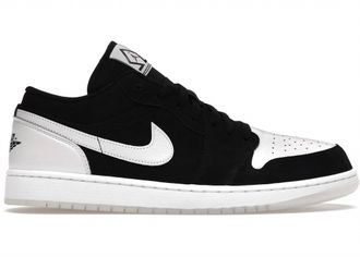 Nike Jordan Mens 1 Low Diamond Shorts Sneakers In Black