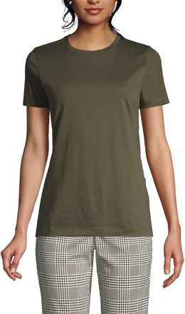 Lands End Supima Cotton Crew Neck T-Shirt in Forest Moss at Nordstrom, Size X-Large