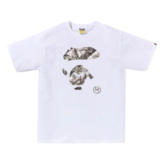 A Bathing Ape Tree Edge Camo Ape Face T-Shirt White 1L80-110-032-WHT
