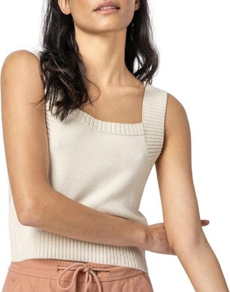 Lilla P Womens Sweater Tank Top In Ivory