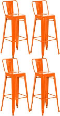 Clp Juego De 4 Taburetes De Bar Mason Naranja