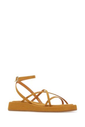 Gia Couture Womens Mustard Fabric Rosie 16 Sandals 4700 Sandali
