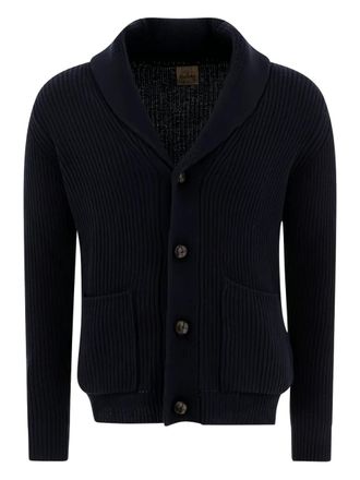 Rakk&igrave; shawl-collar ribbed cardigan - men - Merino - 48 - Blue