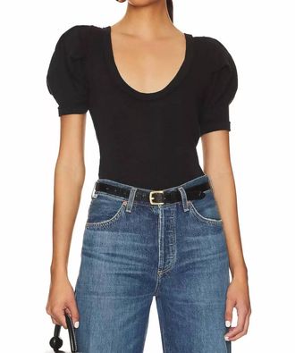 Free People Papaya Short Sleeve Tee In Black Combo