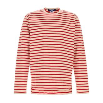 Junya Watanabe Long Sleeve Tops, male, Multicolor, Size: L Embroidered Cotton Oversize T-Shirt