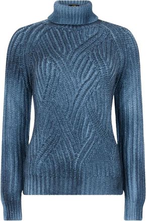 Moorer Blima Trui met Hoge Hals - Dames - Coltruien - Blauw - XS - Wol - Truien & Vesten