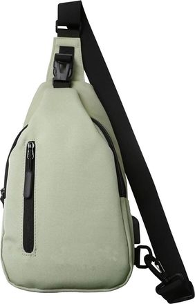 Generic Sling Backpack Bag,Unisex Crossbody Shoulder Backpack Travel Chest Bag with Front Square Pocket&USB Charging Port Perfect for Everyday use (Green,18 x