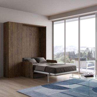 Itamoby Letto a scomparsa 120 cm una piazza e mezza con colonna Noce KENTARO SOFA