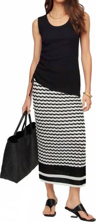 Fifteen Twenty Zoe Crochet Midi Skirt In Black/creme