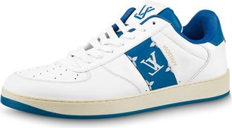 Louis Vuitton Rivoli Sneakers White with Blue Side Monogram Band 1AAVA0