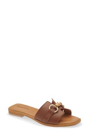 Chocolat Blu Baz Slide Sandal in Brown Leather at Nordstrom, Size 8-8.5Us