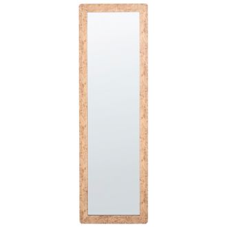 Beliani Espejo De Pared De Estilo Moderno De Mediados De Siglo Marco De Mdf Decorativo Marr&oacute;n Claro Galan