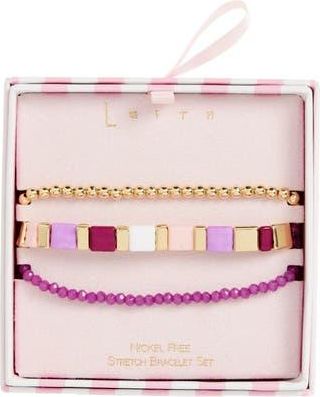 Leith Layered Beaded Necklace in Purple Multi- Gold at Nordstrom Rack