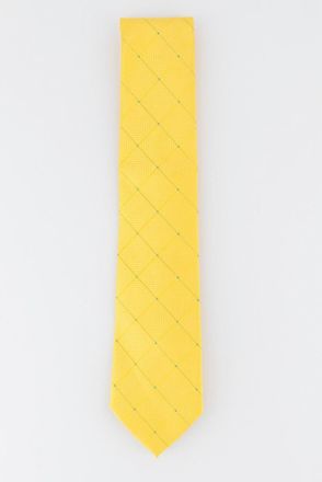 Perry Ellis Mens Burr Classic Geo Grid Tie Yellow Size Regular