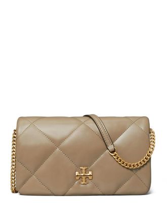 Tory Burch Portafoglio Kira trapuntato con catena - Marrone
