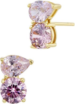 Savvy Cie Jewels Silver Cz Stud Earrings