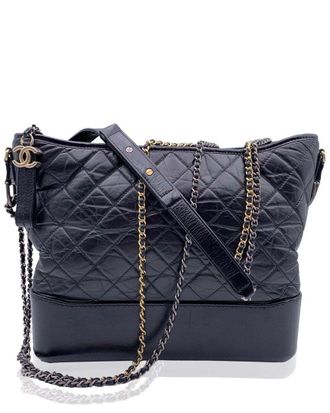 Chanel Black Leather Gabrielle Shoulder Bag (Authentic Pre-Loved)