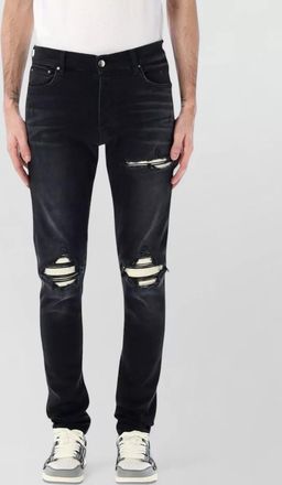 Amiri mx1 ultrasuede distressed five pocket trousers